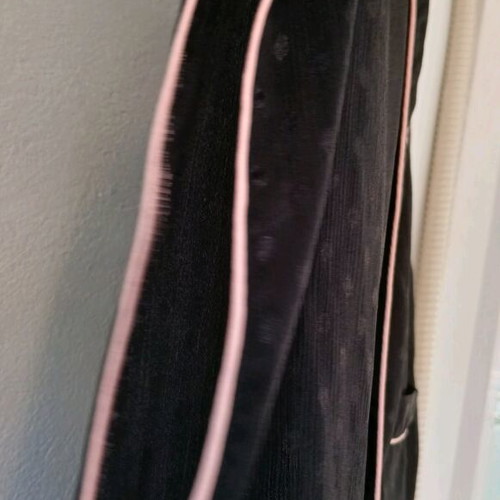Long sleeveless black lingerie shirt with pink piping like new