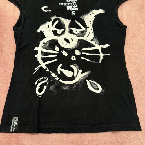 Attrattivo cotton t-shirt used, size S, black with white print