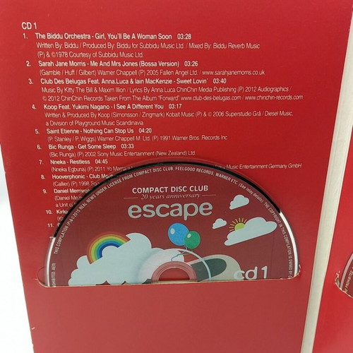 Compact Disc Club Escape 20 Years Anniversary 2 CDs like new