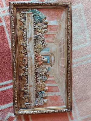 Relief painting The Last Supper like new