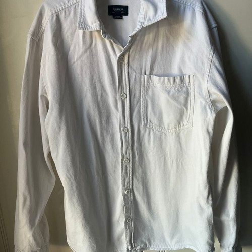 Pull & Bear White Long-Sleeve Overshirt Medium like new