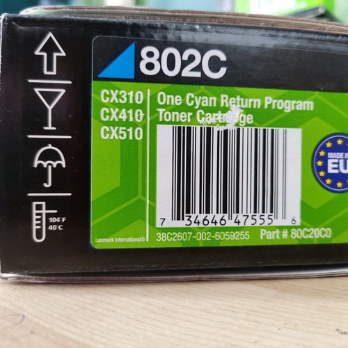 Lexmark Cyan 802C Toner genuine new