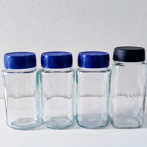Set of 4 square glass jars 16cm Maxwell House