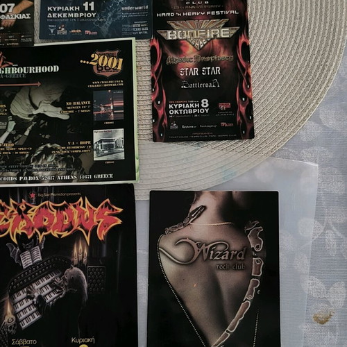Metal flyers used, pack of 12 with 2 Judas Priest tickets