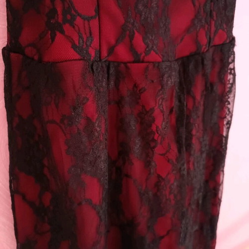 Mini dress red with lace small like new