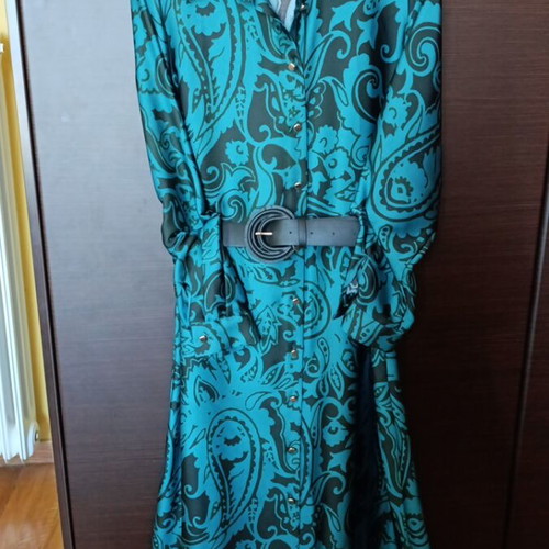 hunter green sheath dress Wrenley Satin Ruffle Midi Dress main image 0