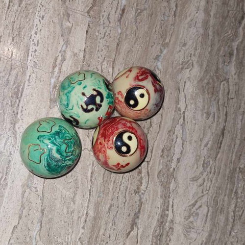 Meditation therapy balls steel Yin Yang set of 4 pieces