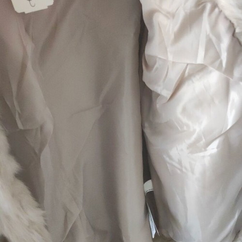 Forever21 synthetic fur coat, beige, size L