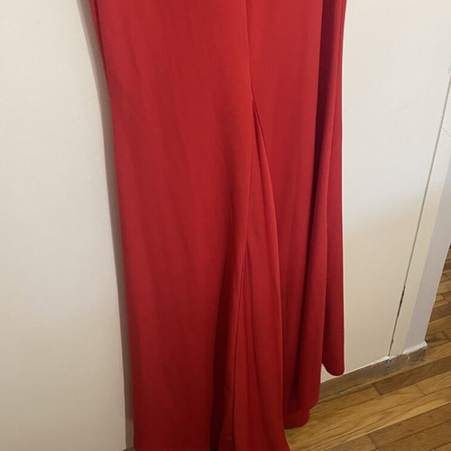 Red One-Shoulder Maxi Evening Dress Size L New with Tags