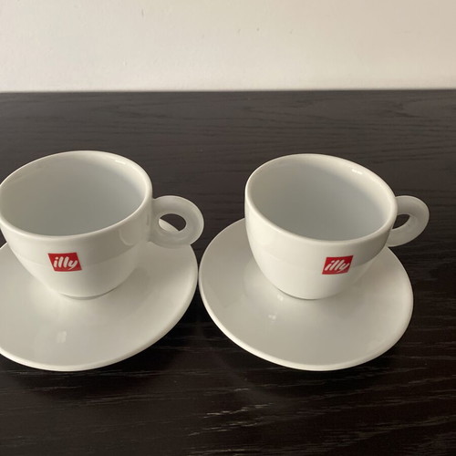 Illy cup and saucer set unused, 2 sets