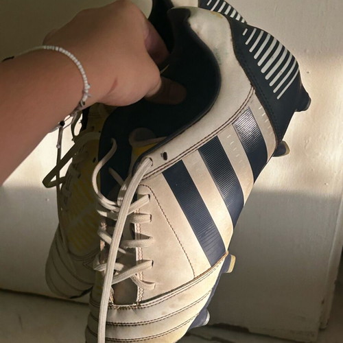 Adidas Predator LZ TRX FG football shoes white, dark blue, like new
