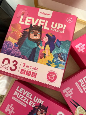 Mideer Level Up 3 3-in-1 Puzzle Princess Fate like new, 35 pcs