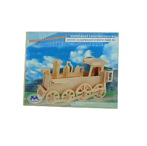 Πάζλ ξύλινο τρισδιάστατο Τρενάκι 3D Rolling Locomotive Anelixi