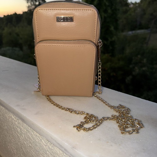 Doca crossbody bag beige new with multiple compartments