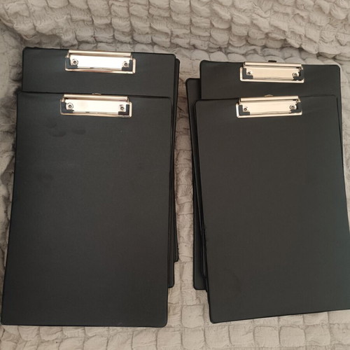 Clipboard A4 set of 14 black with metal clip new