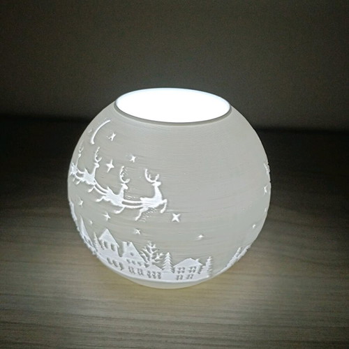 Christmas lantern with LED tealight new, plastic