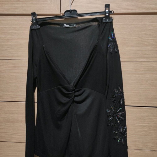 Figaro black blouse like new with sequins, size L