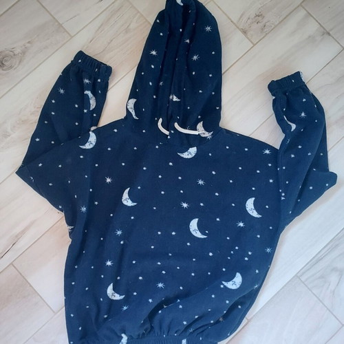 Stars fleece hoodie like new, blue, size S