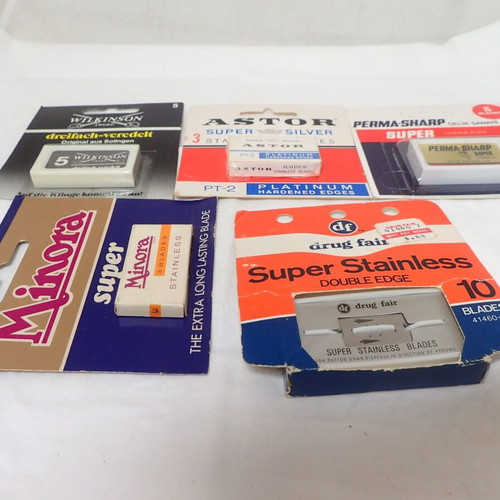 Vintage double edge razor blades pack of five, new