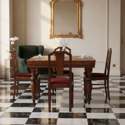 Classic handmade solid wood dining set like new