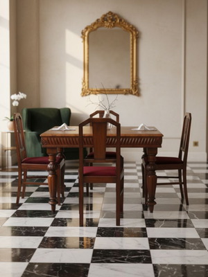 Classic handmade solid wood dining set like new