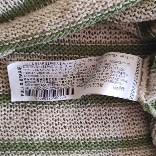 Knitted women's sweater Pull & Bear like new, beige and green, size M