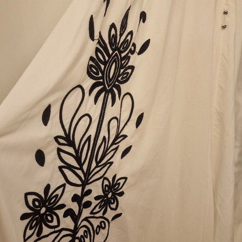 Backless dress with floral pattern like new, black and white, size S