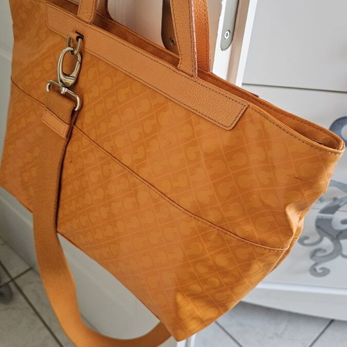 Gherardini shoulder bag used, orange, polyester and polyurethane fabric