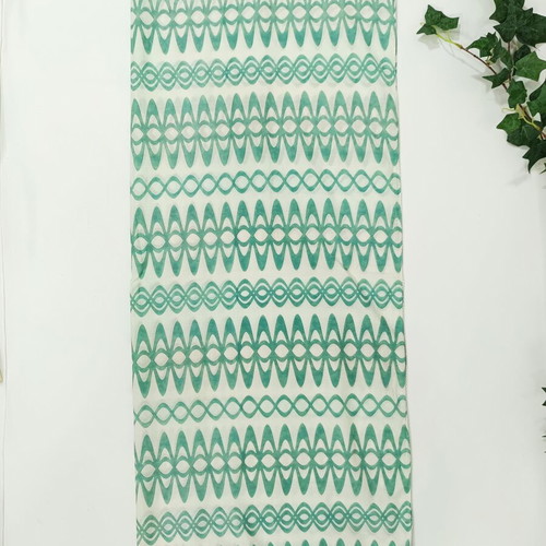 Cachet large scarf with geometric turquoise mint pattern like new