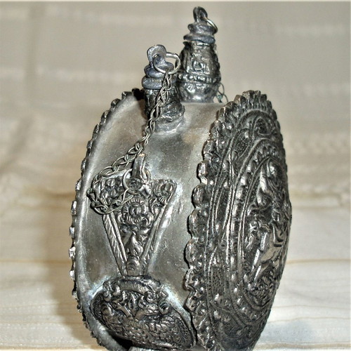 Holy water flask double-sided with Saint George used