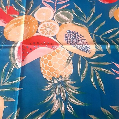 H&M tablecloth new, cotton 100%, tropical fruit print