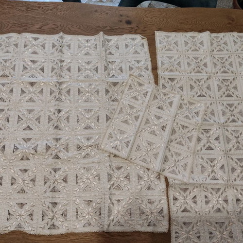 Set of 3 leukaritika squares used, sizes 39x77, 68x68, 30x30 cm