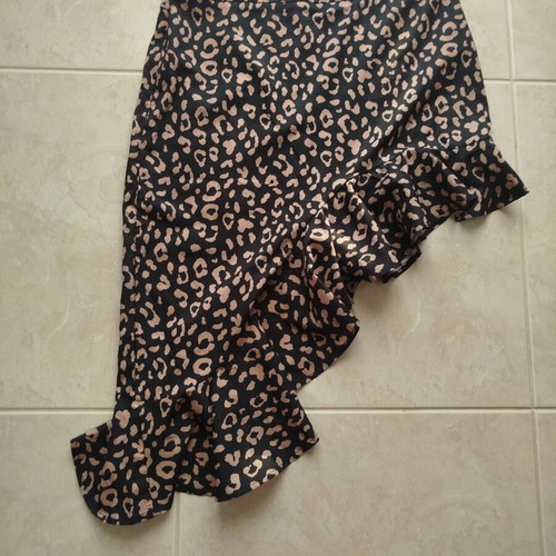 Shein asymmetric skirt, black and beige, size L