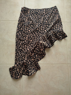 Shein asymmetric skirt, black and beige, size L