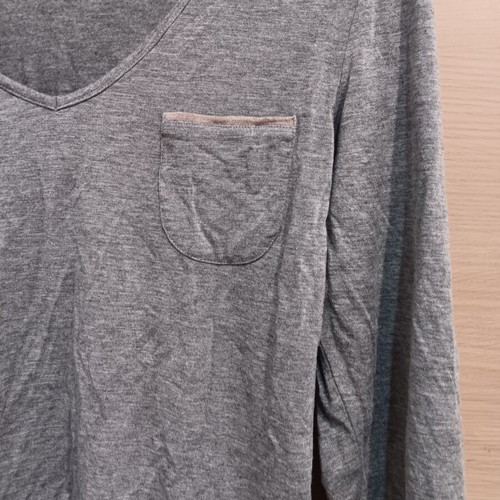 Women's blouse used, thin long-sleeve, gray, size L