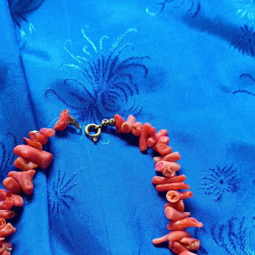 Vintage Statement Necklace from Red Coral Branches like new, boho style