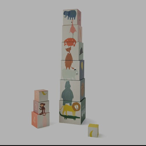 Trixie stacking blocks set with animals, like new