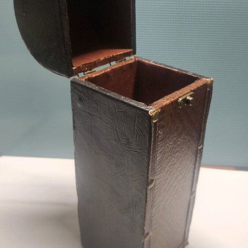 Rustic Wooden-Leather Wine-Whiskey Box like new