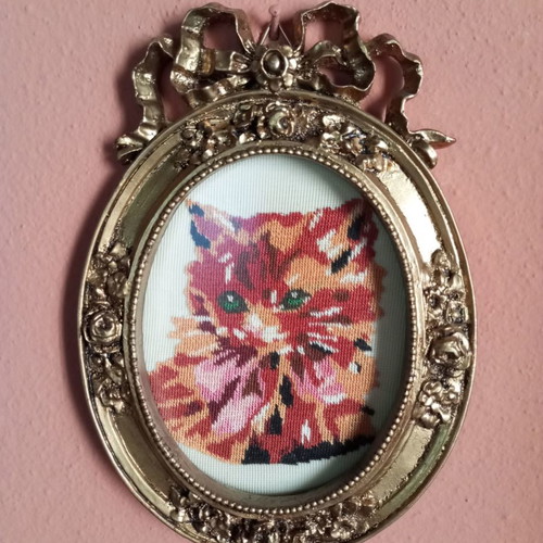 Embroidered frames used, hand-stitched
