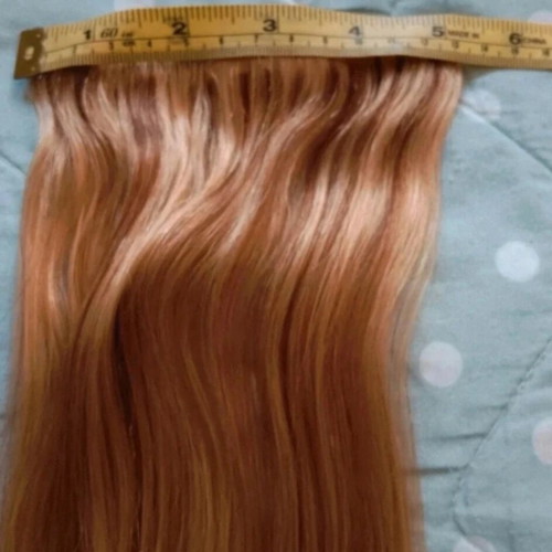 Hair Extensions like new, 50cm, 90% natural hair with brush