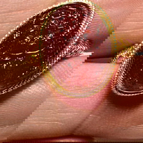 Δαχτυλίδι με Χαλκηδόνιο Σκαλιστό και Επίχρυσο Ασήμι 925, Σαν Καινούργιο