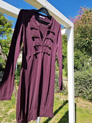 Purple Long-Sleeve Dress Small like new with militaire buttons