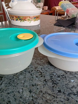 Tupperware containers used with valve for microwave oven 800 and 600ml