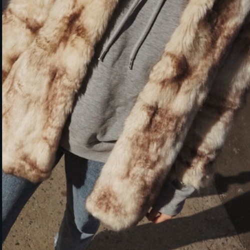 Zara Faux Fur Coat Trafaluc Super Soft Like New Beige Brown Ombre