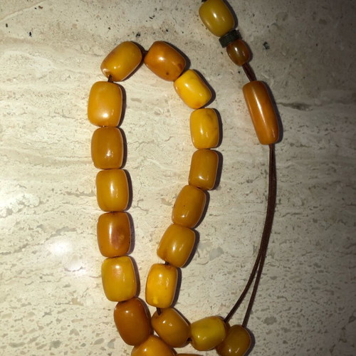 Worry beads used from royal amber with silver logo