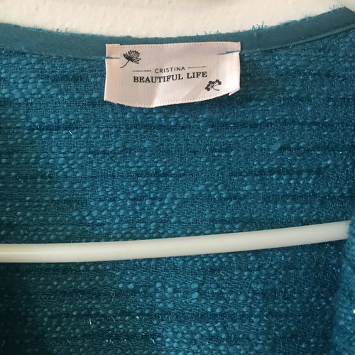 Cristina Beautiful Life turquoise handmade coat, new, size L
