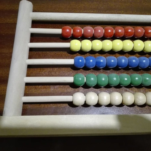 Wooden abacus used, old and sturdy construction