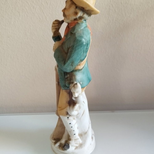 Porcelain figurine Elderly Hunter vintage, used, 18cm
