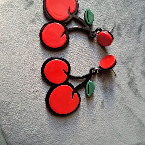 Cherry earrings large dangling like new