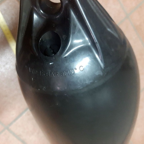 Boat fender Polyform black used, made in Norway, 63 cm
